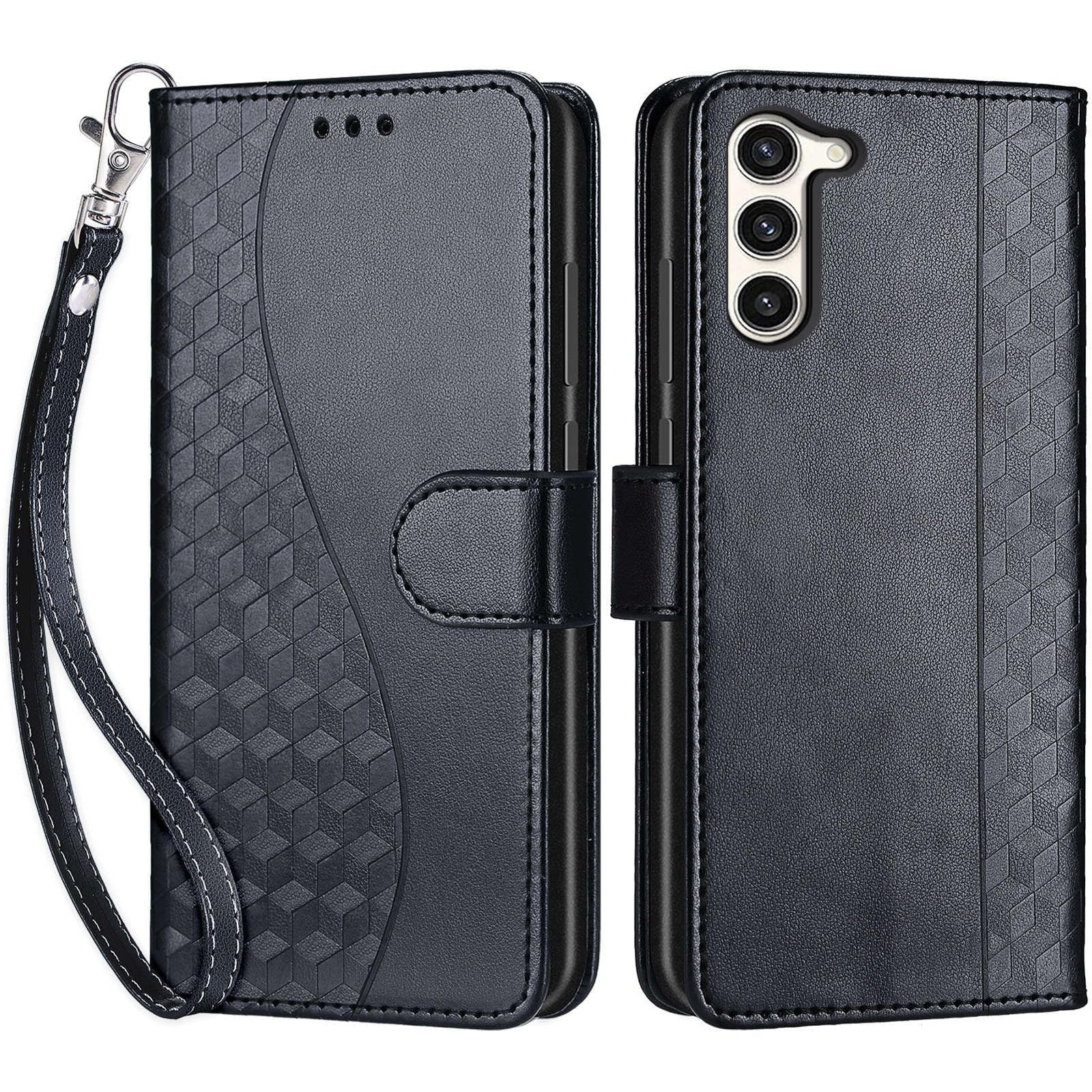 Coque Samsung S23 Plus en cuir premium noir avec protection antichoc intégrée