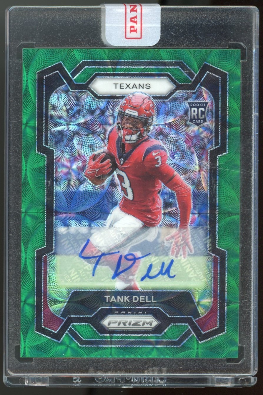 Tank Dell 2023 Panini Prizm #341 Rookie Autographs Prizm Green Scope #/75 RC