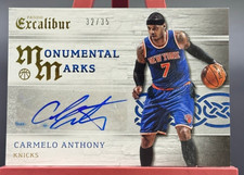 Carmelo Anthony 2015-16 Panini Excalibur 32/35 Auto Monumental Marks #MM-CAN