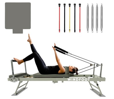 WINDFOOT Pilates Reformer Workout Machine, Up to 300LBs Weight Capacity, Pila...