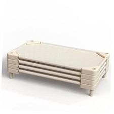 Daycare Cots,Stackable Preschool Cot for Kids 4 Packs,, Toddler Light Beige