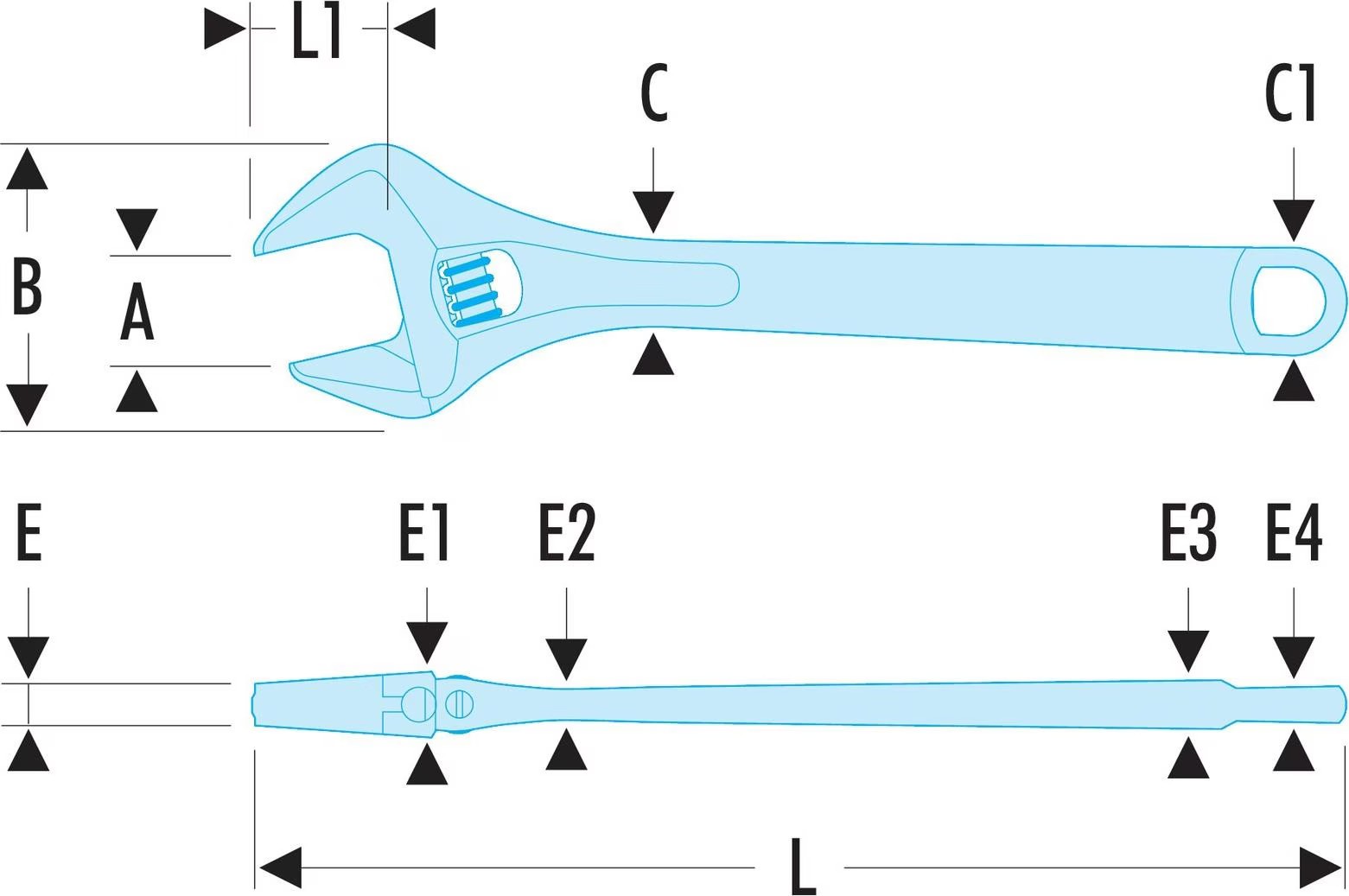 Clé à molette 101.G FACOM à ajustement rapide et manche ergonomique - 2