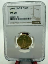 2003 $10 1/4 oz Gold Eagle NGC MS70 - Perfect Grade - Low Population