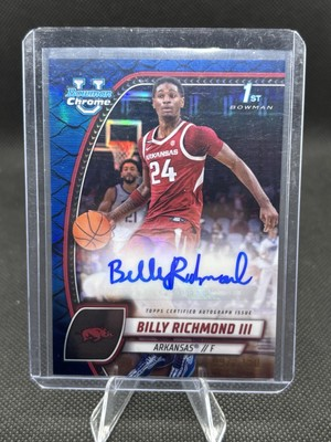 #ad 2024 25 Bowman U Chrome Billy Richmond III 1st Bowman Blue Reptilian Auto 150 $12.50