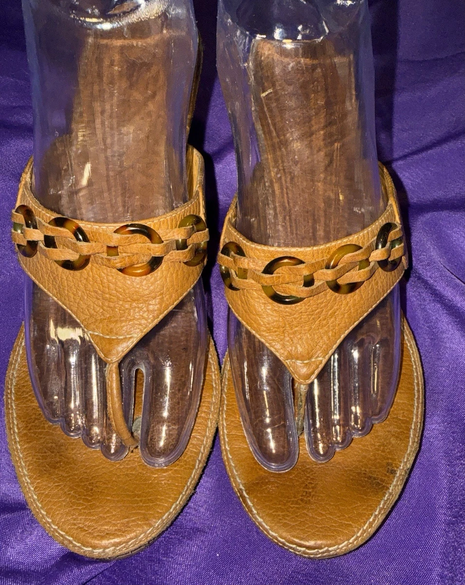 Sandales à Roulettes Vintage Omnia'C Années 70 - Plateforme Cuir Marron, Taille 6 Femme