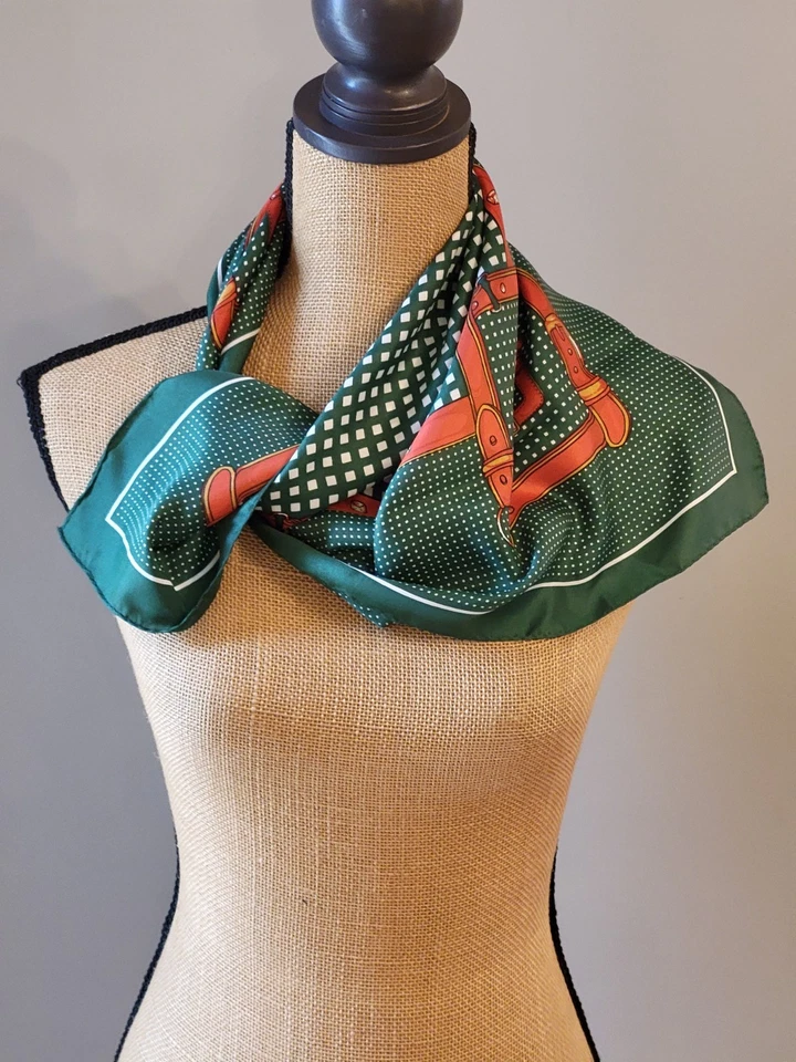 Vintage Equestrian Rayon/Silk Scarf Made In Japan 23" X 23" - Image 3 of 4