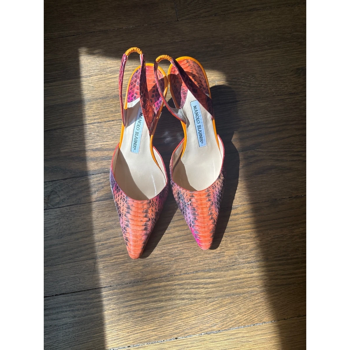 Manolo Blahnik Kitten Heel Animal Print Heels for Women for sale