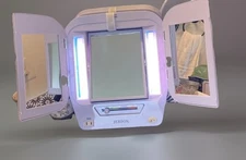 Jerdon Luminaire Mirror Tri-Fold 2 Sides 4 Light Settings Magnify 1x & 5x JGL9W