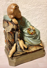 Antique 1900s Era Child Jesus Resting Rock of Ages Chalkware Religious Statue — photo 8