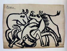 Pablo Picasso COA Art Painting Original Drawing Vintage Paper Signed