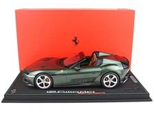 FERRARI 12CILINDRI SPIDER TUSCANY GREEN & DISPLAY CASE 1/18 CAR BY BBR P18251 E