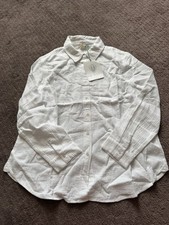 EX VOTO Women’s Sage Gauze Button Front Shirt White Large $129