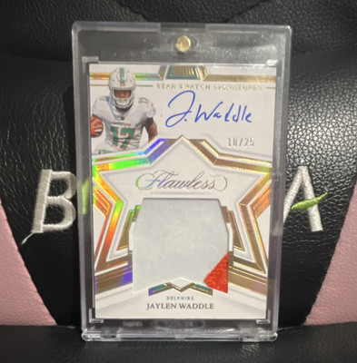 2022 Panini Flawless Jaylen Waddle Auto MEM Star Swatch SSS- 10/25 Dolphins