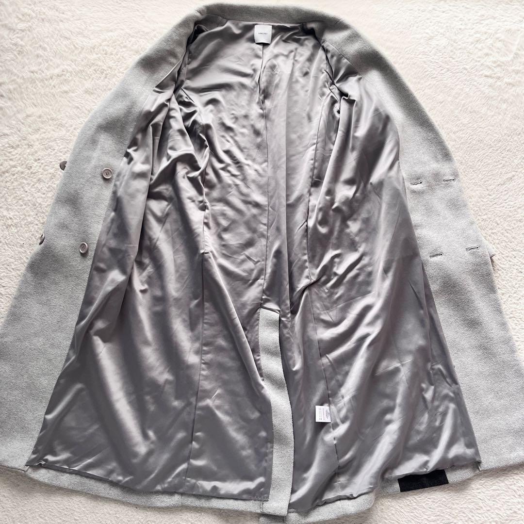 Ameri Vintage Chesterfield Long Coat Gray Double … - image 3