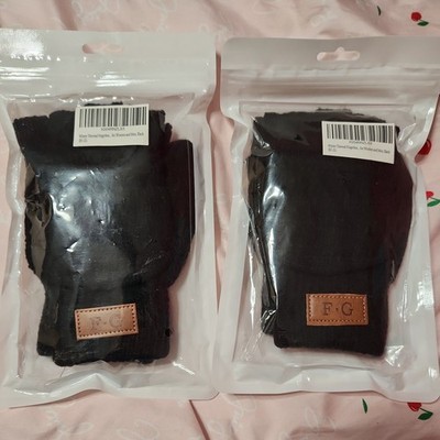 fingerless gloves Winter for Women and Men Black