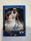 AJ DYBANTSA 2025-26 BOWMAN CHROME 1ST PROSPECT AUTO BLUE X-FRACTOR /150