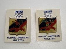 2 Olympics 1992 Albertville France Pins Cross Country & Free Style Skiing NOS