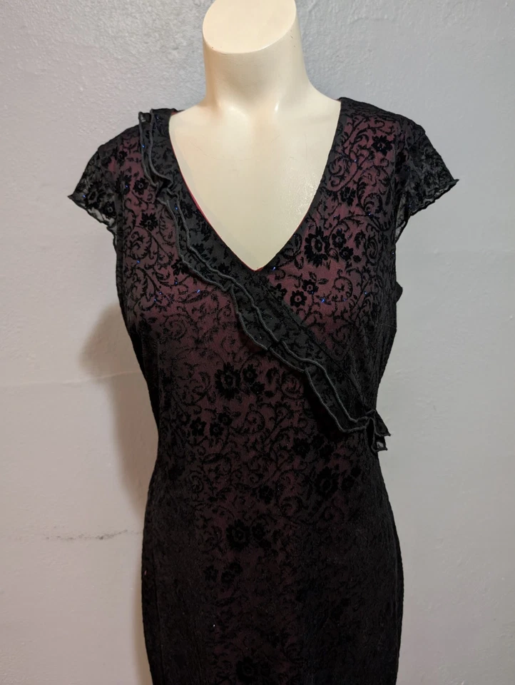 Vestido de Terciopelo Whimsigoth Vintage 6 Negro Brillo Gótico Hada Y2K Años 90 Grunge Foto 2 de 4