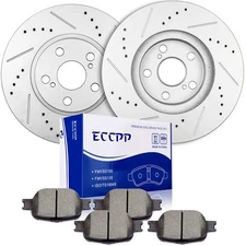 Front for Toyota Celica GTS TC Drilled Slotted Rotors + Ceramic Brake Pads Set