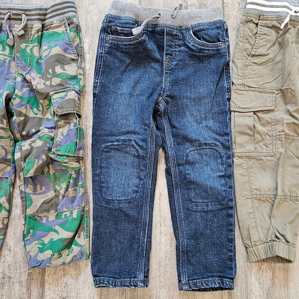 Hanna Andersson Boy Pants Size 100 US 4 Lot of 3 Pull On Jogger Camo Cargo Denim - Image 4 of 4