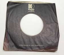 Kapp Records Company Paper Sleeve 45 RPM Vinyl Black with White Logo