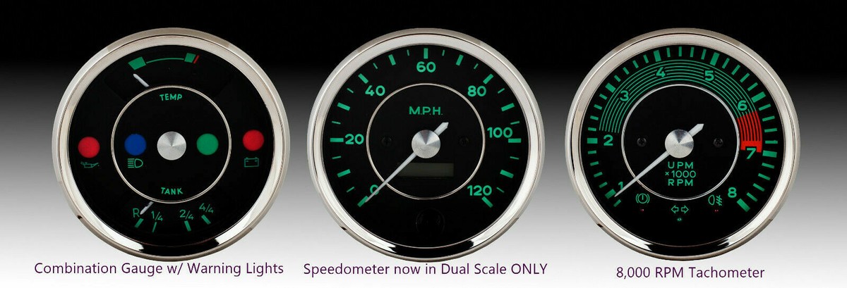 Genuine VDO Gauge 3pc Gauge Set 356 Speedster Spyder Porsche | 2 