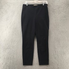 Everlane Skinny Trouser Dress Pants Womens 8 Black Cotton Blend Side Zip Casual