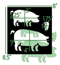 8"x8.5" Plastic Stencil - Pig Hog (SY407) (You Pick The Color)