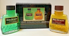 Vintage Mennen Skin Bracer After Shave Gift Set 1.5 Oz Glass Bottles Aftershave