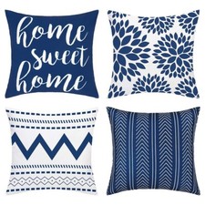 Blue Decorative Throw Pillow Covers 18x18 Set Of 4 Blue Gery Pillow Cover Modern