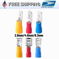 100-400X 2.8-6.3mm Pre-Insulated Female Male Spade Terminal Wire Crimp Connector