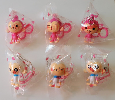 Pinky Monkey Keychain Set of 6 (2004) Brand New Factory Sealed
