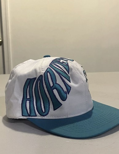 Vintage Charlotte Hornets Snapback Hat Embroidered Spell out Blue White NBA - Picture 3 of 10