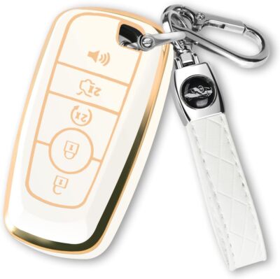 For Ford Key Fob Cover with Keychain Key Case Shell for Ford Explorer F150 F250