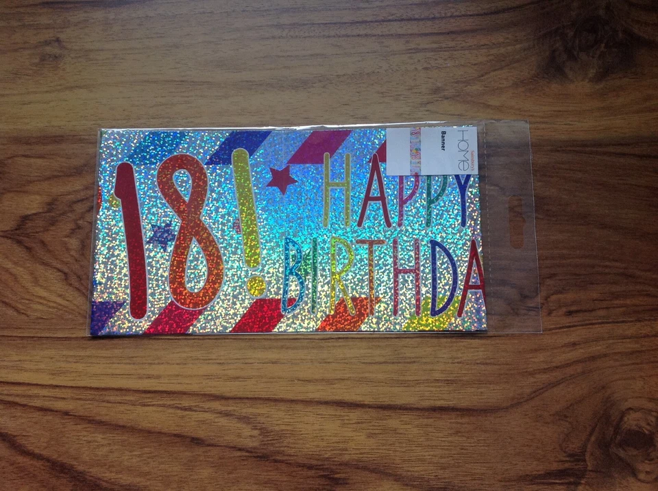 2.7M Long 18th Happy Birthday Banner Bunting Garland. Free UK Postage - Image 3 of 3