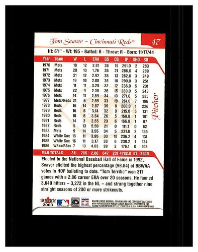 TOM SEAVER YOU PICK SEE SCANS OF EVERY CARD ALL TOM SEAVER CARDS ODD BALL METS - Bild 5 von 183