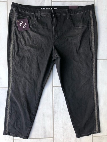 Ava \u0026 Viv Womens Jeggings Black Dark 