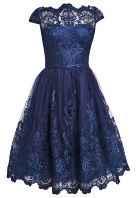 Robe En Dentelle Marine Chi Chi London Taille UK8 EUR36 US4