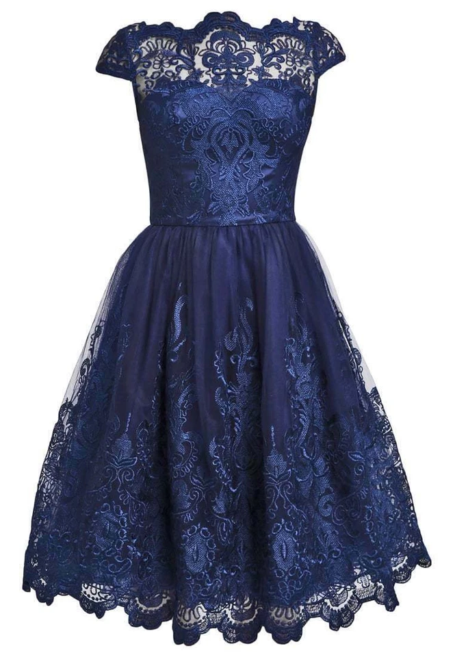 Chi Chi London Navy Spitzenkleid Größe UK8 EUR36 US4 - Bild 1 von 4
