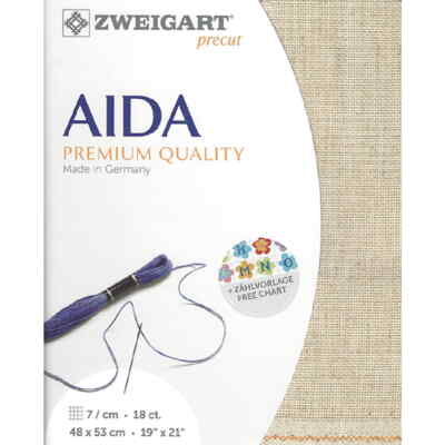 AIDA Zweigart Precute 18 ct. Rustico-Aida 3793 Farbe 54, Zählstoff für Kreuzstic