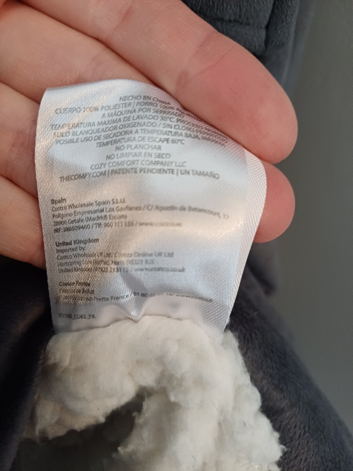 Really Warm Wearable Grey Hooded Blanket The Comfy from Costco Unisex