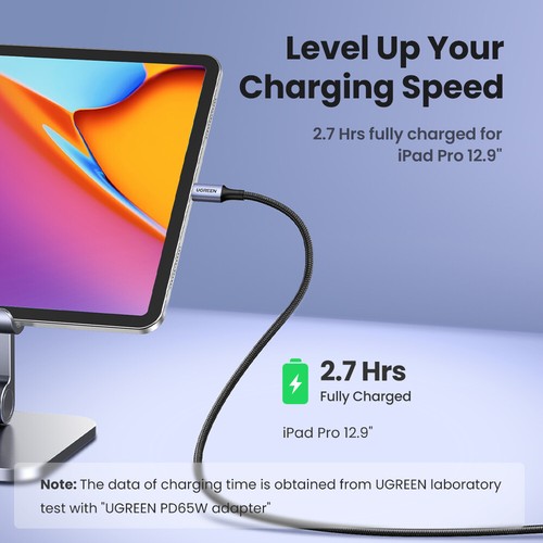 Câble USB Type C vers USB C 100W pour Macbook iPad Samsung Xiaomi PD Charge Rapide - Photo 7 sur 8