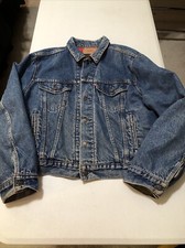 Vintage Levis Trucker Denim Jacket 70411 0816 Flannel Lined Mens 44 Made USA 80s
