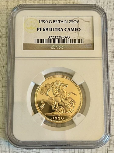 Great Britain 1990 2 Sovereign Gold NGC PF69 ULTRA CAMEO Sku# 3949
