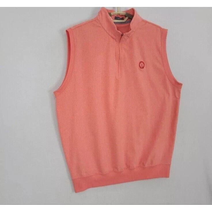 Chaleco de golf Turtleson para hombre 1/4 cremallera para hombre grande rosa bordado logotipo rendimiento Foto 4 de 4