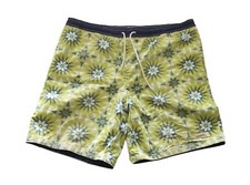 Tommy Hilfiger Mens Size L Boardshorts Shorts Yellow Floral Swimtrunks Swimwear