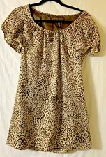 Laundry by Shelli Segal Women Lined Leopard Tie A-Line Dress 100% Silk Sz XS