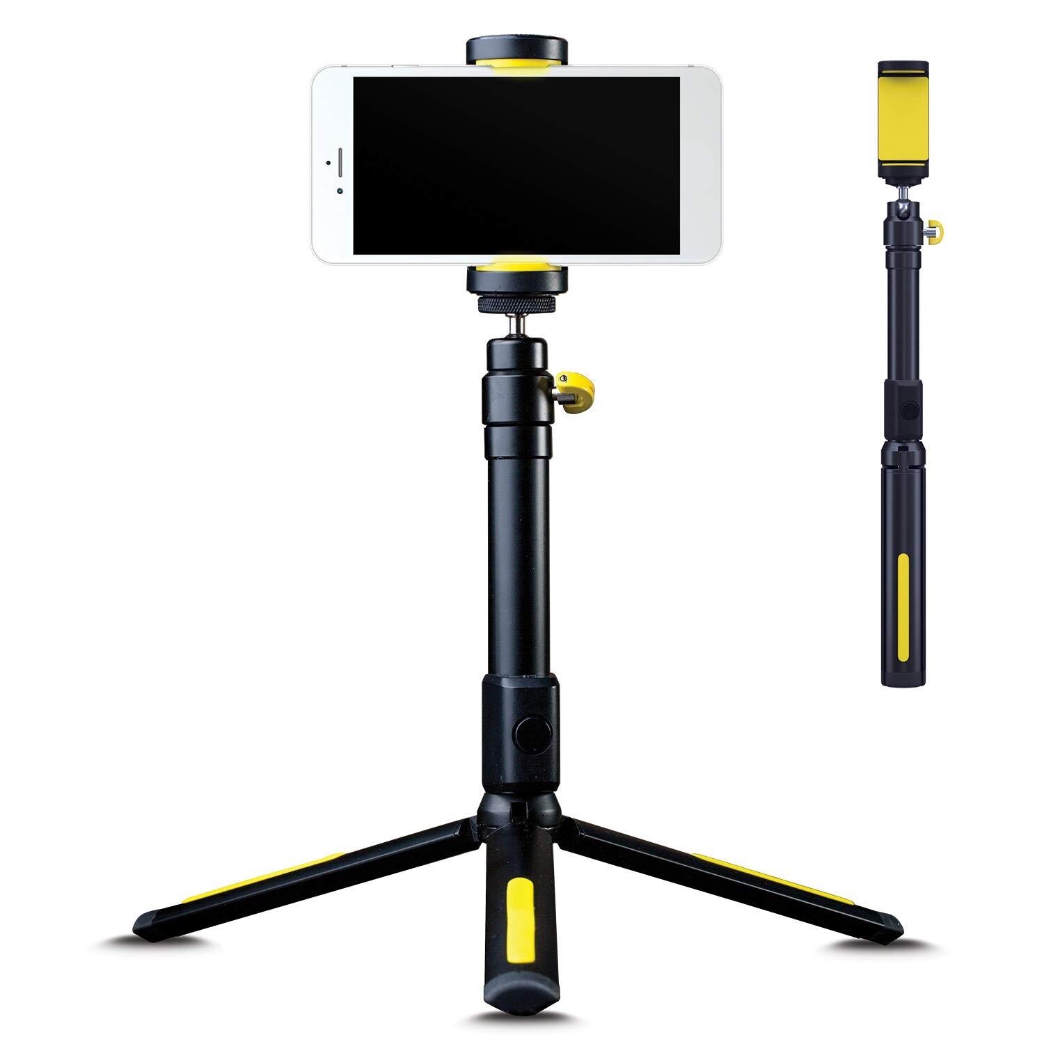 Black Eye Phone Tripod with Bluetooth Remote and Filming Handle for Stable Shots and Easy Control