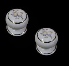 Pack of 2 x White Porcelain Cupboard Knobs 40mm Butterfly Design