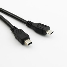 Data Sync Charge Adapter Cable Micro USB 2.0 B 5 Pin Male To Mini 5 Pin Male 1FT